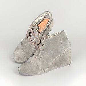 Women's Gray Wedge Ankle Boots